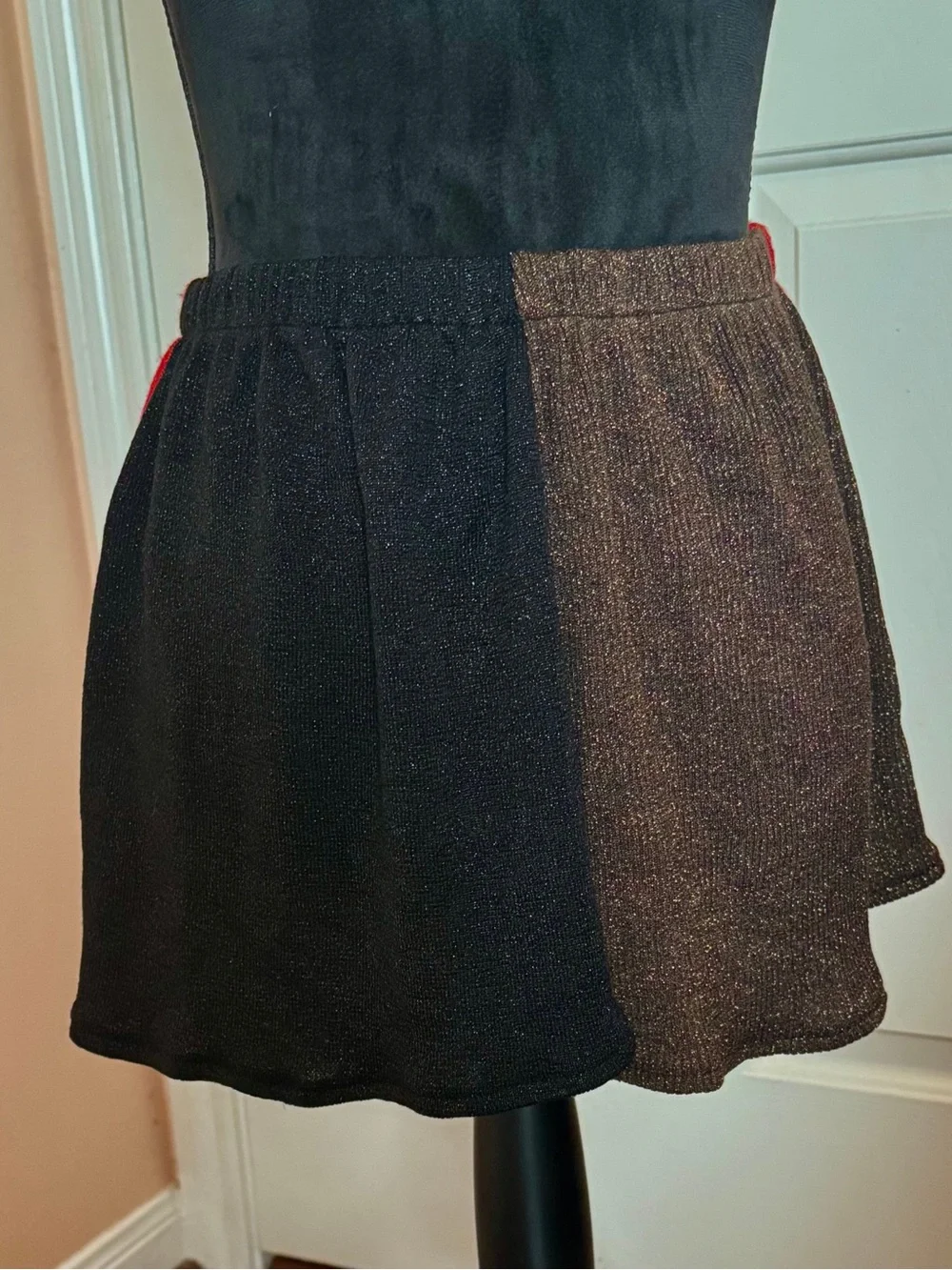 Urban Renewal Urban Outfitters Reworked Metallic Colorblock Mini Skirt S/M